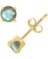 Labradorite Stud Earrings 14k Gold (Also Onyx & Turquoise)