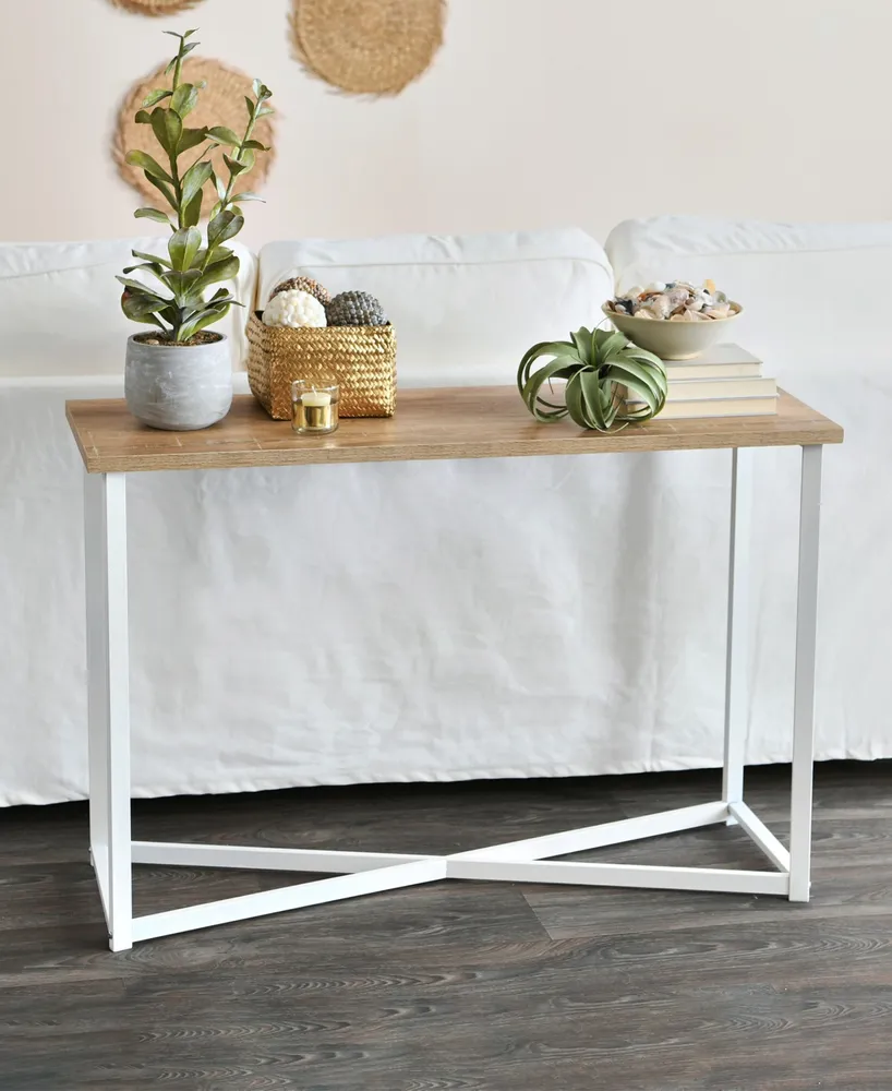 White Steel Frame Sofa Table