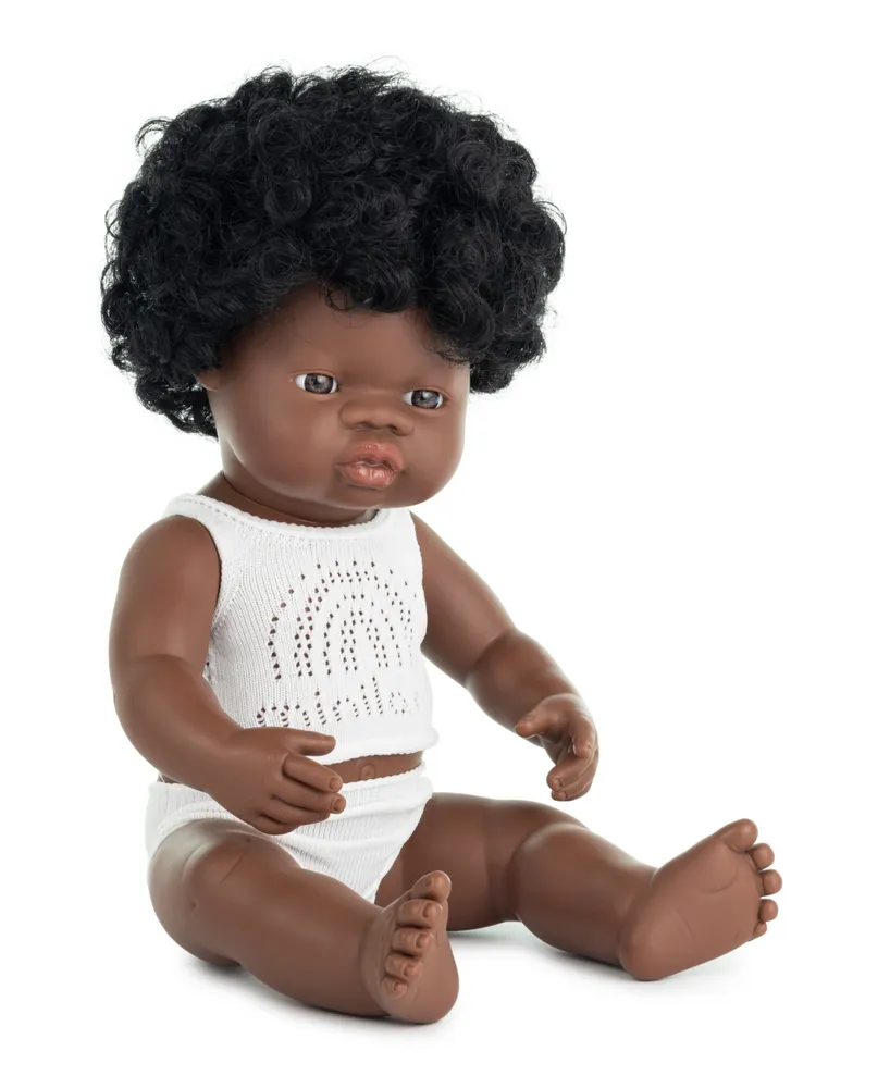 Miniland 15" Baby Doll African Girl Set, 3 Piece