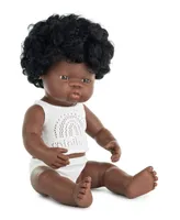 Miniland 15" Baby Doll African Girl Set, 3 Piece