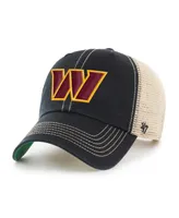 Men's '47 Black, Natural Washington Commanders Trawler Clean Up Trucker Snapback Hat