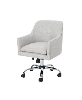 Johnson Mid Century Modern Fabric Home Office Chair with Chrome Base