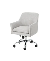 Johnson Mid Century Modern Fabric Home Office Chair with Chrome Base