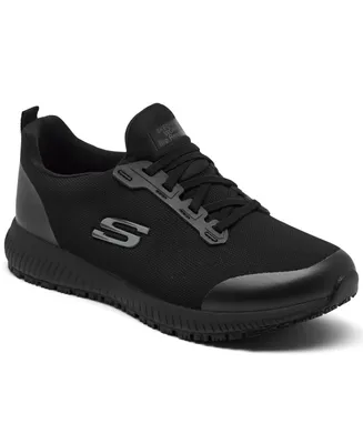Skechers Women's Work: Squad Slip Resistant Wide Width Athletic Work Sneakers from Finish Line