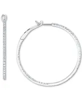 Diamond In & Out Hoop Earrings (1 ct. t.w.) in 10k White Gold