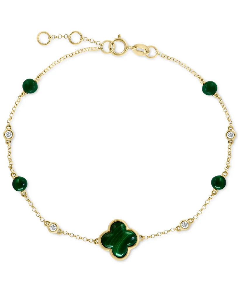 Effy Malachite & Diamond (120 ct. t.w.) Chain Bracelet in 14k Gold |  CoolSprings Galleria