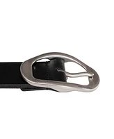 Lucky Brand Women's Oval Center Bar Buckle Leather Belt