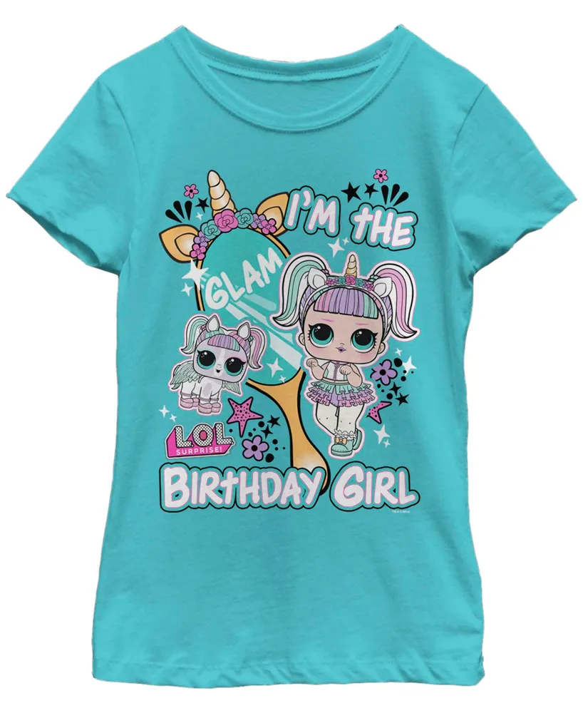 Girl's L.o.l Surprise I'm the Birthday Girl Unicorn Child T-Shirt