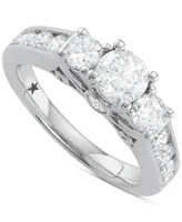 Diamond Channel-Set Engagement Ring (2 ct. t.w.) in 14k White Gold