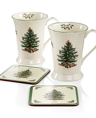 Spode Christmas Tree Mug & Coaster Set