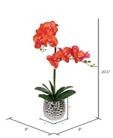 Vickerman 20.5" Artificial Potted Real Touch Phalaenopsis Spray