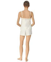 Lauren Ralph Flower-Lace Trim Cami & Shorts Pajama Set