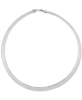Polished & Textured Reversible 17" Statement Necklace in Sterling Silver