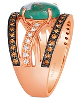 Le Vian Aquaprase Candy & Diamond (3/8 ct. t.w.) Openwork Statement Ring in 14k Rose Gold