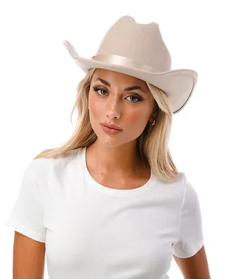 Marcus Adler Women's Short-Brim Cowboy Hat with Satin Trim