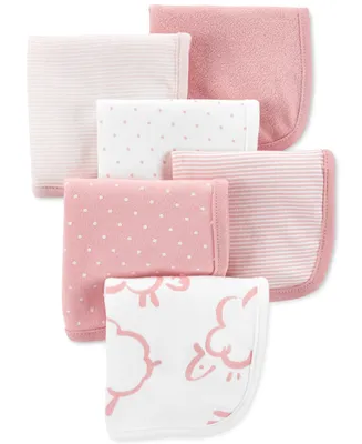 Carter's Baby Girls Assorted Printed Wash Cloths, Pack of 6