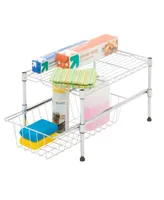 Honey Can Do Cabinet Organizer with Adjustable Shelf and Pull-Out Basket