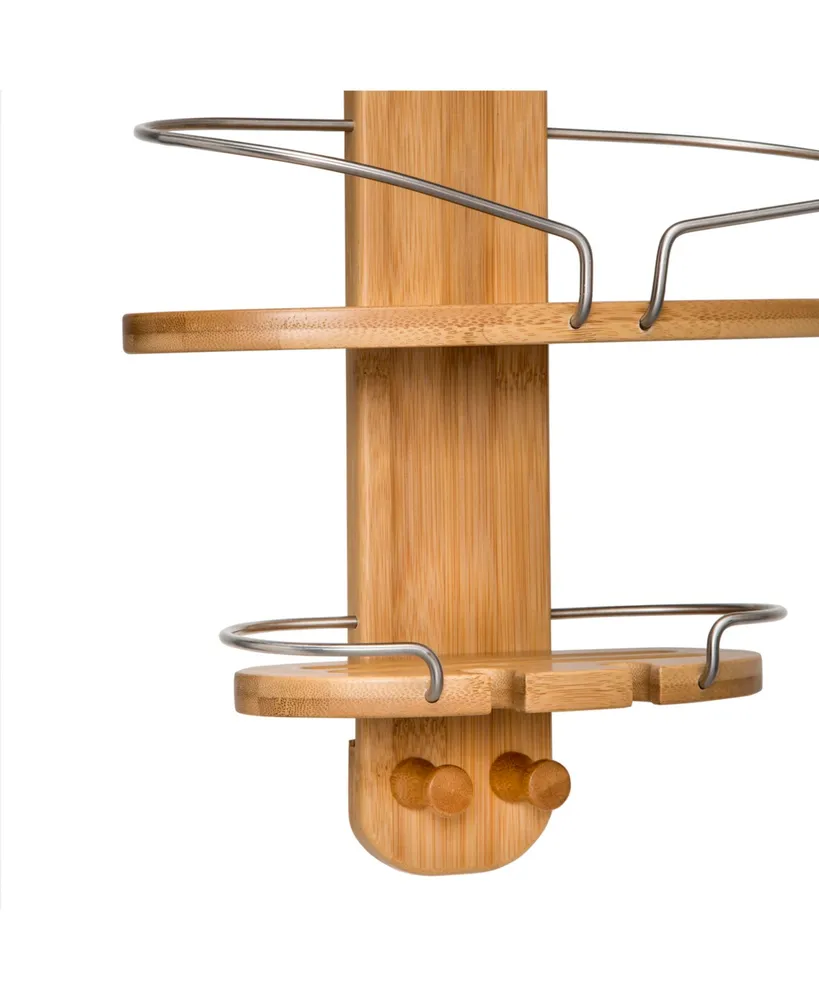 Honey Can Do 3-Tier Hanging Bamboo Shower Caddy with Suction Cups