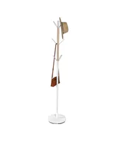 Modern Standing with Wood Accent Coat Rack