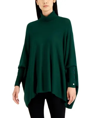 Alfani Women's Turtleneck Poncho Sweater, Created for Macy's