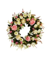 Rose Artificial Wreath, 20"