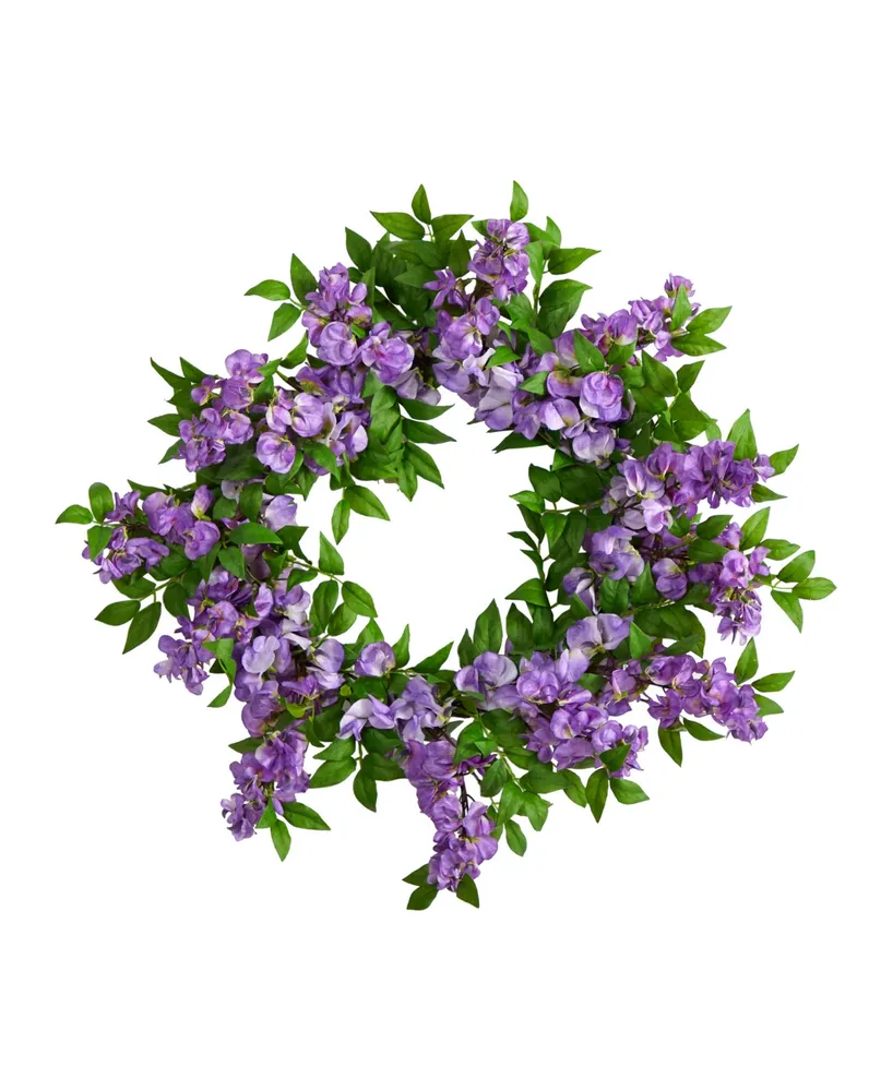 Wisteria Artificial Wreath, 18"