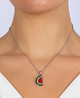 Women's Crystal Watermelon Pendant Necklace