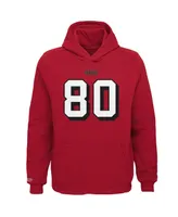 Big Boys Mitchell & Ness Jerry Rice Scarlet San Francisco 49ers Retired Player Name and Number Fleece Pullover Hoodie