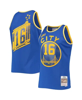 Mitchell & Ness Chris Mullin Royal And Gold Golden State Warriors Hardwood  Classics 1993-94 Split Swingman Jersey in Yellow for Men