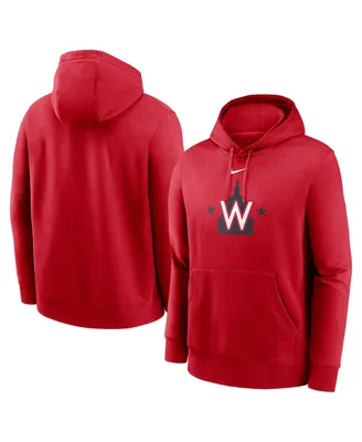 Men's Nike Red Washington Nationals Alternate Logo Club Pullover Hoodie