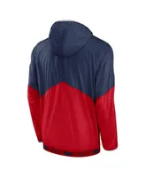 Men's Nike Navy and Red St. Louis Cardinals Overview Half-Zip Hoodie Jacket