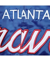 Men's Mitchell & Ness Navy, Red Atlanta Braves Big and Tall Coaches Satin Full-Snap Jacket