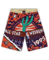 Men's Mitchell & Ness Purple, Orange Nba 1995 All-Star Game Hardwood Classics Big and Tall Jumbotron 2.0 Shorts