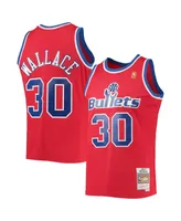 Men's Mitchell & Ness Ben Wallace Red Washington Bullets 1996-97 Hardwood Classics Swingman Jersey