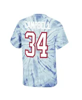 Men's Mitchell & Ness Earl Campbell Light Blue Houston Oilers Tie-Dye Retired Player Name and Number T-shirt