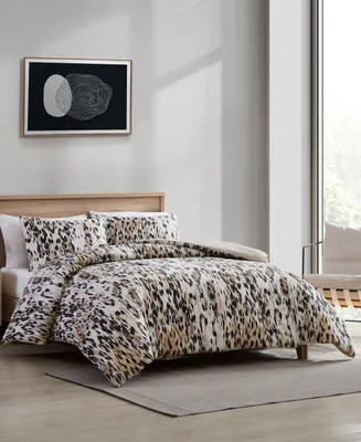 Kenneth Cole New York Abstract Leopard 3 Piece Duvet Cover Set, Full/Queen