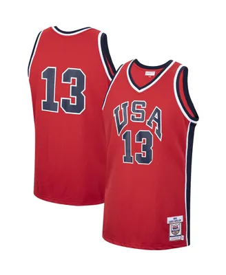 Men's Mitchell & Ness Chris Mullin Red Usa Basketball Authentic 1984 Jersey