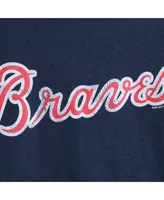 Big Boys Atlanta Braves Distressed Logo T-shirt - Navy Blue