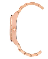 Anne Klein Women's Rose Gold-Tone and Light Pink Solar Ocean Work Plastic Bracelet Watch, 38.5mm