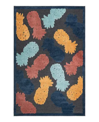 Bayshore Home Cayes Outdoor High-Low Pile Cay- 5'3" x 8' Area Rug