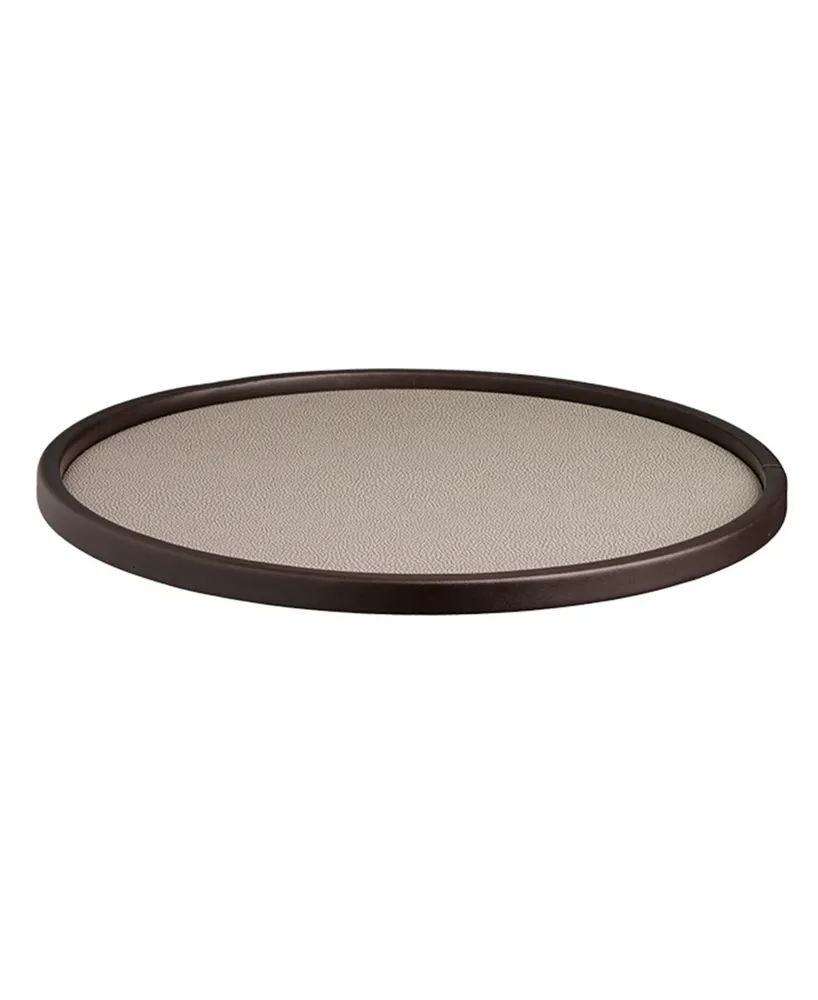 Cosmopolitan 14" Round Chocolate Sidewall Serving Tray