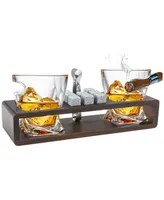 Cigar Glasses on Wood Tray, Set of 16