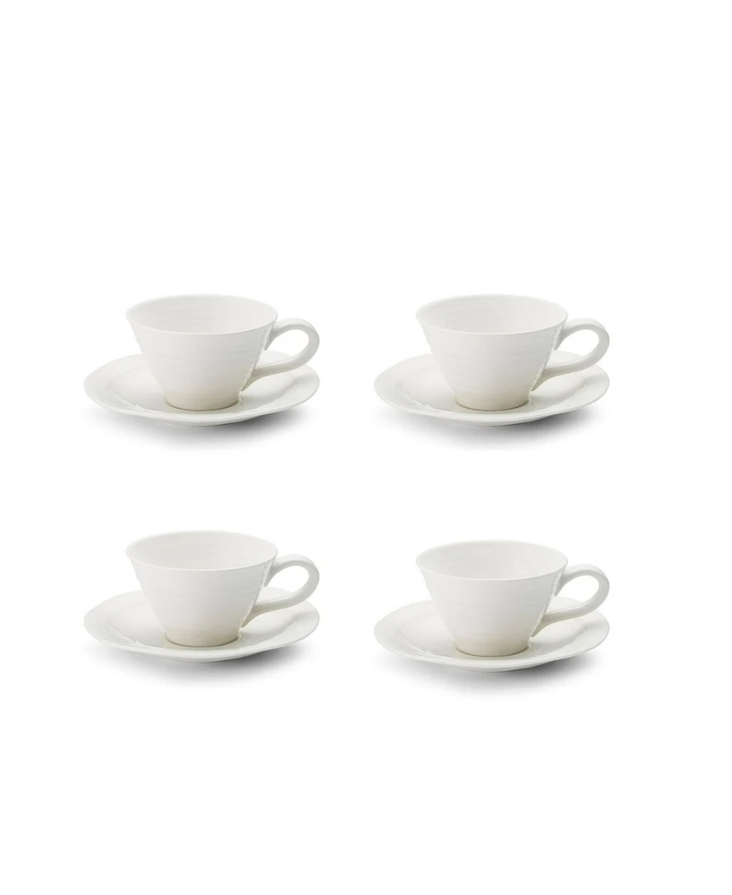 Portmeirion Sophie Conran Teacups & Saucers, Set of 4
