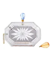 Women's Perfume Bottle Clear Flower Cut Acrylic Box Clutch