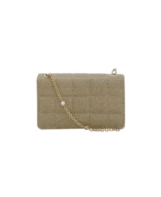 Women's Carina Quilted Trapezoid Clutch - Gold