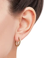 Twist Hoop Earrings in 10k Gold (20mm)