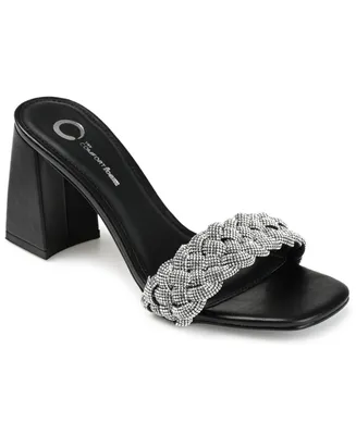 Journee Collection Women's Sashaa Braided Rhinestone Sandals