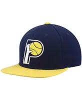 Men's Mitchell & Ness Navy and Gold Indiana Pacers Hardwood Classics Team Two-Tone 2.0 Snapback Hat