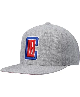 Men's Mitchell & Ness Heathered Gray La Clippers 2.0 Snapback Hat