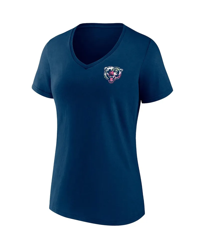 Women's Fanatics Navy Chicago Bears Team Mother's Day V-Neck T-shirt
